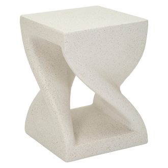 Dmora Mesa De Centro Gale, Para Interior/exterior, Cuadrada, Color Blanco, 42x53x42h Cm M&aacute;rmol Blanco