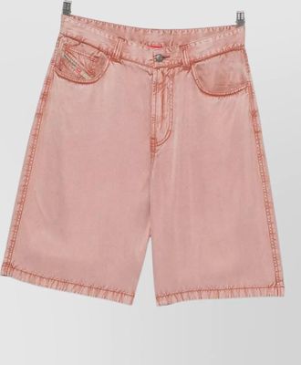 Diesel belted shorts contrast stitching pockets design