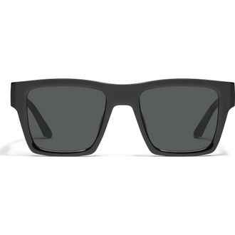 Quay Fast Lane 52mm Square Sunglasses in Black/Smoke at Nordstrom
