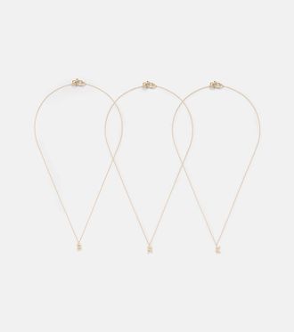 Sophie Bille Brahe Initial 18kt gold necklace with diamonds