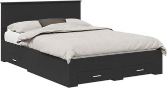 vidaXL Estructura De Cama Negro 135 X 190 Cm Madera De Ingenier&iacute;a Vidaxl