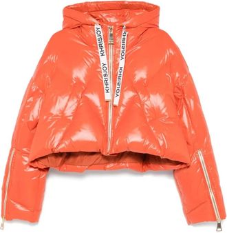 Khrisjoy Crop Shiny Jacket - Dames - Gewatteerde jassen - Oranje - 2XS - Nylon - Jassen