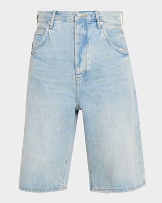Purple Men & apos;s Vintage Dust Bow Denim Shorts