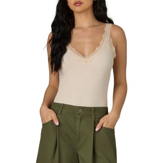 Wit & Wisdom Lace Trim Rib Camisole in Ecru at Nordstrom, Size X-Large
