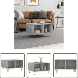 vidaXL Tavolino da salotto - Tavolino Salotto Grigio Cemento 60x50x36,5 cm Legno Multistrato