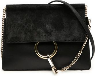 Chlo&eacute; 2010-2025 kleine Faye su&egrave;de en kalfsleren crossbodytas - Zwart