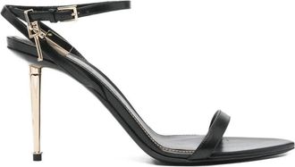 Tom Ford Shiny Leather Padlock Pointy Naked Sandals 85 Shoes