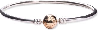 Pandora Silver Bangle Charm Bracelet With 14K Gold Clasp