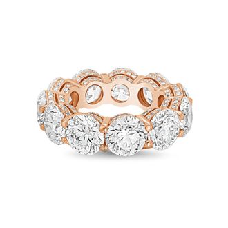 Diana M. Jewels 14kt rose gold 10.00cts Lab-Grown Round Diamond Eternity Band with Micro Pav&eacute;