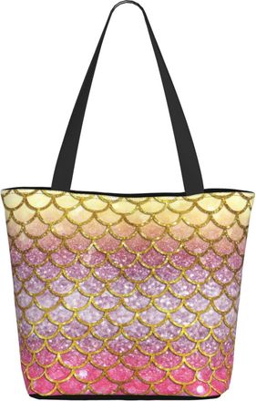 AOOEDM Colorful Gold And Red Scales Ladies Shopping Bag 13x11x7in.The Perfect ValentineS Day Gift.It Is The Best ValentineS Day Gift For Mom, Daughter, Wife,