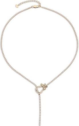 Eye Candy Los Angeles Auora Cubic Zirconia Y-Necklace in Gold at Nordstrom Rack
