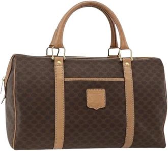 Celine Pre-owned Weekend Bags, female, Brown, Size: ONE SIZE Pre-owned Vintage Macadam Canvas Hand Bag
