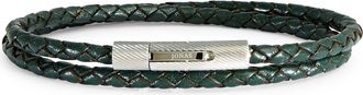 Jonas Studio Braided Leather Wrap Bracelet in Green at Nordstrom