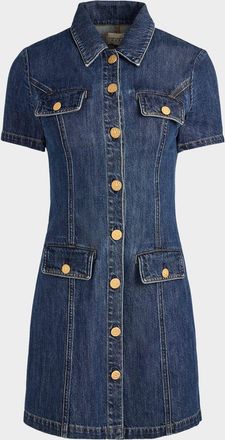 Alice & Olivia Jamie Collared Denim Shirtdress