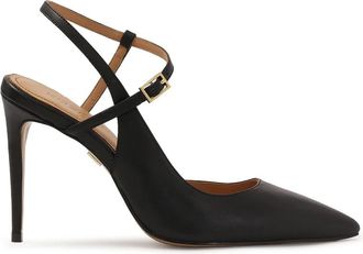 Kazar Elegante zwarte pumps met uitgesneden bovendeel. Dit product valt groot uit. - Dames - Pumps - Zwart - 35 EU - Leer - Schoenen