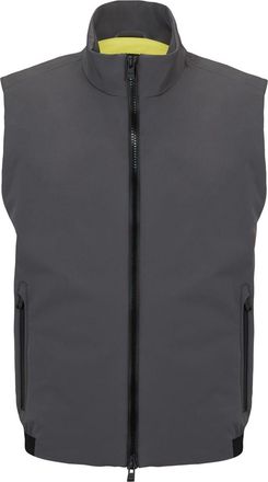 HUGO BOSS Mens Solid Patterned Regular Fit Vest in Medium Grey - Size Large