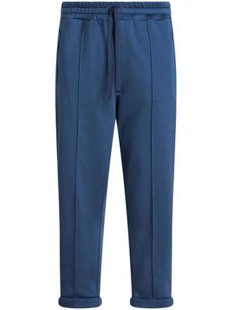 Etro logo-embroidered jersey trousers - Blue