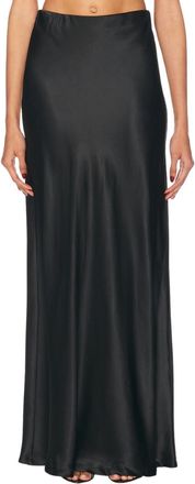 Enza Costa Silk Full Length Skirt In Black