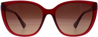 Ralph Lauren Ralph by Ralph Lauren RA5274 5800T5 transparant bordeaux lichtbruin gradi&euml;nt gepolariseerde zonnebril