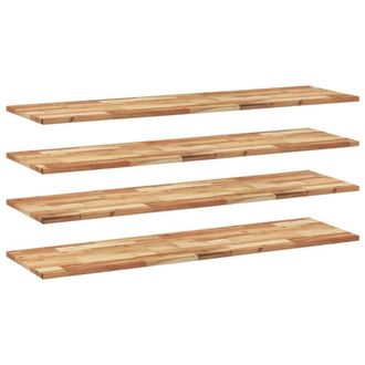 Berkfield Home Floating Shelves 4 pcs 140x40x2 cm Oil Finished Solid Wood Acacia in Brown | Size: 140 x 40 x 2 cm