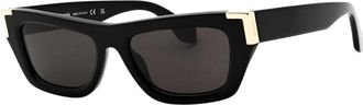Palm Angels Unisex Malibu rechthoekige zonnebril voor volwassenen (Zwart/Donkergrijs)