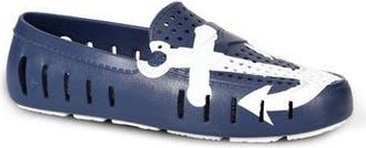 Floafers Country Club Molded Driver Loafer in Navy/White Anchor at Nordstrom Rack, Size 12