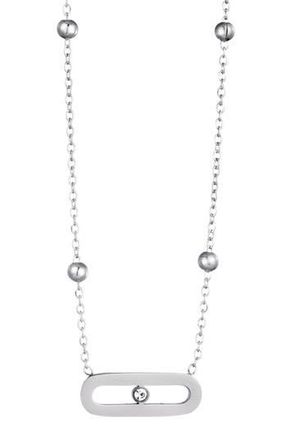 Adornia Crystal Station Necklace in Silver at Nordstrom Rack