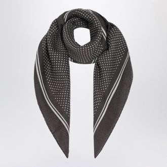 Destin Grey wool polka-dot bandana