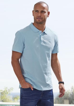 John Devin Poloshirt JOHN DEVIN, Herren, Gr. M (48/50), blau (hellblau), Piqu&eacute;, Obermaterial: 100% Baumwolle, unifarben, Basic normal, Rundhals, abgesteppte Kant