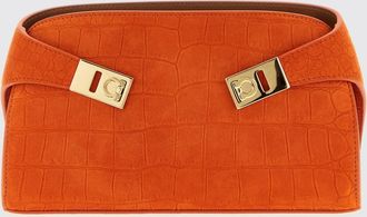 Ferragamo Borsa Hug in camoscio stampa cocco