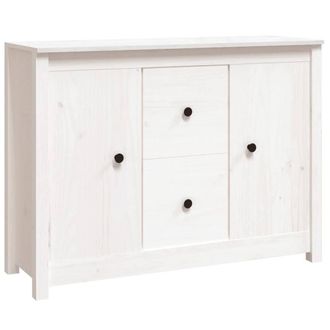 Berkfield Home Sideboard White 100x35x74 cm Solid Wood Pine | Size: 100 x 35 x 74 cm