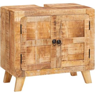 vidaXL Bathroom Cabinet Brown Solid Mango wood, Engineered wood Vidaxl