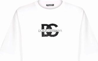 Dolce & Gabbana Mens Dolce & Gabbana DG Printed T-Shirt in White - Size: 44