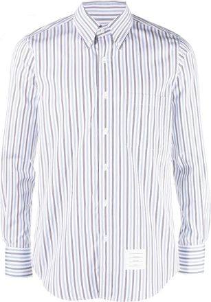 Thom Browne striped poplin shirt - men - Cotton - 2 - White