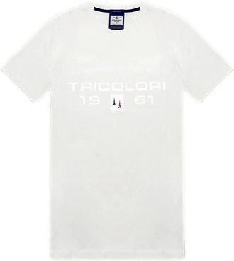 Aeronautica Tricolori Pijlen Bedrukt Heren T-Shirt Wit - Heren - T-shirts - Wit - 3XL - Katoen - Tops