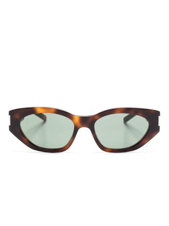 Saint Laurent Eyewear Occhiali da sole Bold Geo ovali - Marrone