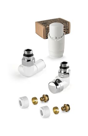 APM Apm - Kit V&aacute;lvula Decorativa En Blanco Y Cromo Con V&aacute;lvula Termost&aacute;tica Derecha 135kb 015 M 16 12 Blanco