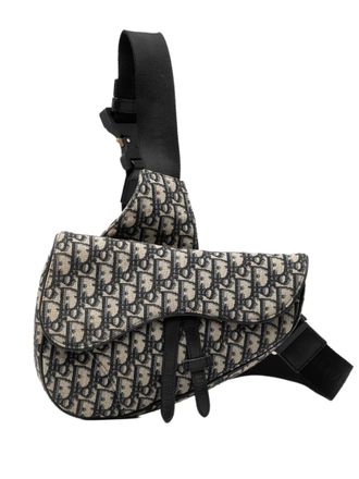 Dior 2020 Oblique Canvas Saddle crossbody bag - Blu