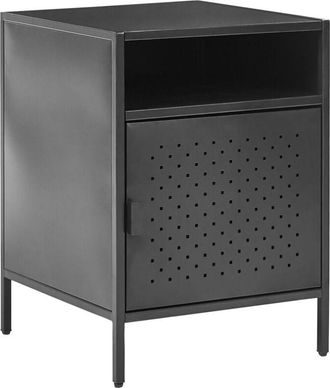 Beliani Armario De Metal Para Oficina Moderno 2 Estantes Acero Con Recubrimiento En Polvo Negro Waikato