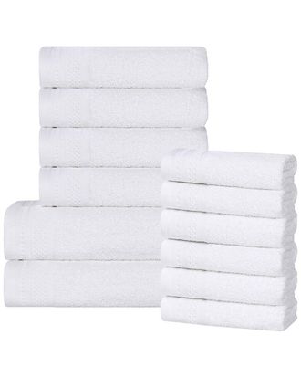 Superior Honeycomb Textured Waffle Border Cotton Medium Weight 12Pc Towel Set