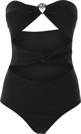 Karl Lagerfeld Stripeless Badpak met Waaier Charm - Dames - Badpakken - Zwart - L - Badmode