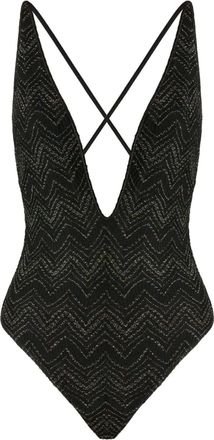 Missoni Costume con motivo a zigzag - Nero