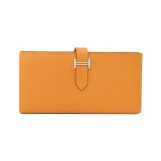 Herm&egrave;s Orange Epsom Leather Long Wallet (Bi-Fold) (Pre-Owned)