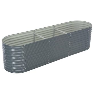 Berkfield Home Garden Raised Bed 320x80x81 cm Galvanised Steel Grey | Size: 320 x 80 x 81 cm