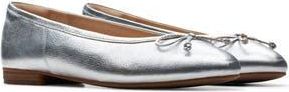 Clarks Fawna Lily Ballet Flat in Silver Leather at Nordstrom Rack, Size 8.5