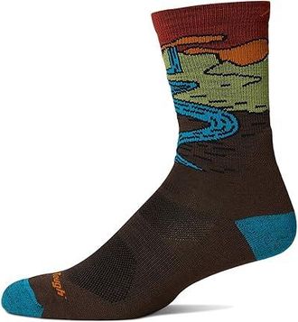 Darn Tough Chasing Waterfalls Micro Crew Lightweight with Cushion Mens Crew Cut Socks Shoes Earth : XL (US 12.5-14.5)