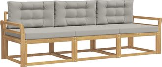 vidaXL Conjunto De Sof&aacute;s De Exterior 3 Uds. Blanco Y Gris Claro Vidaxl