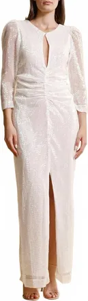 byTiMo Sequin Maxi Dress In Off White