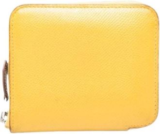 Herm&egrave;s Pre-owned Vintage Zip Around Portemonnee - Dames - Vintage Accessoires - Geel - ONE Size - Leer - Vintage