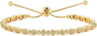 Chloe and Madison Chloe And Madison Plated Cz Adjustable Bracelet